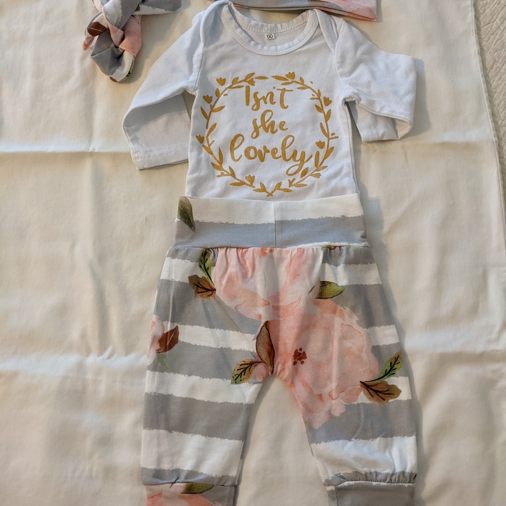 Newborn Baby Girl Outfit Floral